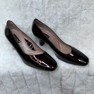 Beautifeel Tortoiseshell Patent Leather Square Toe Heels Women's Pumps Size 38/7